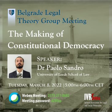BLTG Meeting: Dr Paolo Sandro, The Making of  Constitutional Democracy